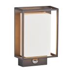 Nordlux Nestor Applique Murale Aluminium Noir 8W 550lm - 827 Blanc Très Chaud | IP44 - Détecteur de Mouvement et de Lumière