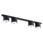 Emibig Plafonnier Nano Acier Noir | Convient pour 4x GU10 (AR111) - Max 12W