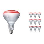 Multipack 10x Philips BR125 IR 250W E27 230-250V Rouge