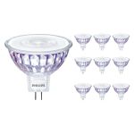 Multipack 10x Philips Master Value LED Spot GU5.3 MR16 7.5W 621lm 60D - 927 Blanc Très Chaud | Meilleur rendu des couleurs - Dimmable - Équivalent 50W