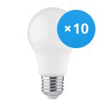 Multipack 10x Bright Choice LED Ampoule E27 Poire Dépolie 4.9W 470lm - 830 Blanc Chaud | Équivalent 40W