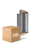 Multipack 10x Nordlux Nico Applique Murale Aluminium Anthracite Up & Down | IP54 - Convient pour 2x GU10
