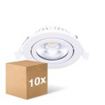 Multipack 10x Noxion LED Inclinable Slim Spot Blanc Rond 5W 550lm 60D - 940 Blanc Froid | 85mm - IP54 - Dimmable - Meilleur Rendu Des Couleurs