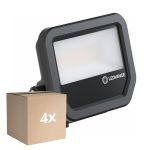 Multipack 4x Ledvance Projecteur LED Aluminium Noir 17W 2400lm 100D - 840 Blanc Froid | IP66 - Symétrique