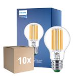 Multipack 10x Philips MASTER LED Ampoule Ultra Efficient E27 Poire Claire 5.2W 1095lm - 830 Blanc Chaud | Équivalent 75W