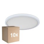 Multipack 10x D'Lite Plafonnier Luma Blanc 18W 1700lm - 827 Blanc Très Chaud | IP44 - 29cm