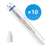 Multipack 10x Philips Tube LED T8 MASTER (EM/Direct 230V) High Output 12.5W 2000lm - 830 Blanc Chaud | 120cm - Équivalent 36W