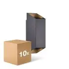 Multipack 10x Nordlux Nico Applique Murale Aluminium Noir Up & Down | IP54 - Convient pour 2x GU10