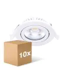 Multipack 10x Noxion LED Inclinable Slim Spot Blanc Rond 5W 550lm 60D - 940 Blanc Froid | 85mm - IP54 - Dimmable - Meilleur Rendu Des Couleurs