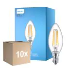 Multipack 10x Philips Corepro LED Bougie E14 Filament Claire 6.5W 806lm - 840 Blanc Froid | Équivalent 60W