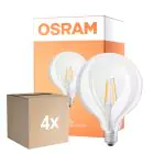 Multipack 4x Osram SuperStar LED E27 Globe 125mm Filament Claire 7W 806lm - 822-827 Dim to Warm | Dimmable - Équivalent 60W