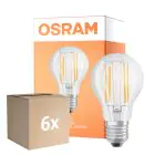 Multipack 6x Osram LED Superstar E27 Poire Filament Claire 7.5W 1055lm - 940 Blanc Froid | Meilleur Rendu Des Couleurs - Dimmable - Équivalent 75W