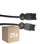 Multipack 25x Noxion GST - Compatible Câble d’extension Noir - Mâle + Femelle - 1,5m - 3 pole 1,5mm2