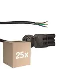 Multipack 25x Noxion GST - Compatible Câble d’alimentation Noir - Mâle + Extrémités ouvertes - 3m - 3 pole 0,75mm2