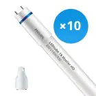 Multipack 10x Philips Tube LED T8 MASTER (EM/Direct 230V) High Output 8W 1000lm - 830 Blanc Chaud | 60cm - Équivalent 18W