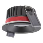 Ledvance LED Spot Fire Rated Aluminium Zwart 8W 640lm 36D - 927 Zeer Warm Wit | Zaagmaat 68mm - IP65 - Beste Kleurweergave - Dimbaar
