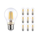 Voordeelpak 10x Noxion Lucent LED Filament 7W 827 A60 E27 Helder | Dimbaar - Zeer Warm Wit - Vervangt 60W