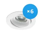 Voordeelpak 6x Noxion Inbouw Spot Vision MR16 Kantelbaar Wit | Zaagmaat 69mm - GU10 Fitting