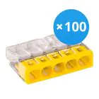 Voordeelpak 100x Wago 2273-205 Lasklem Verbindingsstuk| 5 Kabel Aansluiting