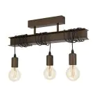 Eglo Plafondlamp Townshend 4 Staal Bruin | IP20 - Geschikt voor 3x E27 